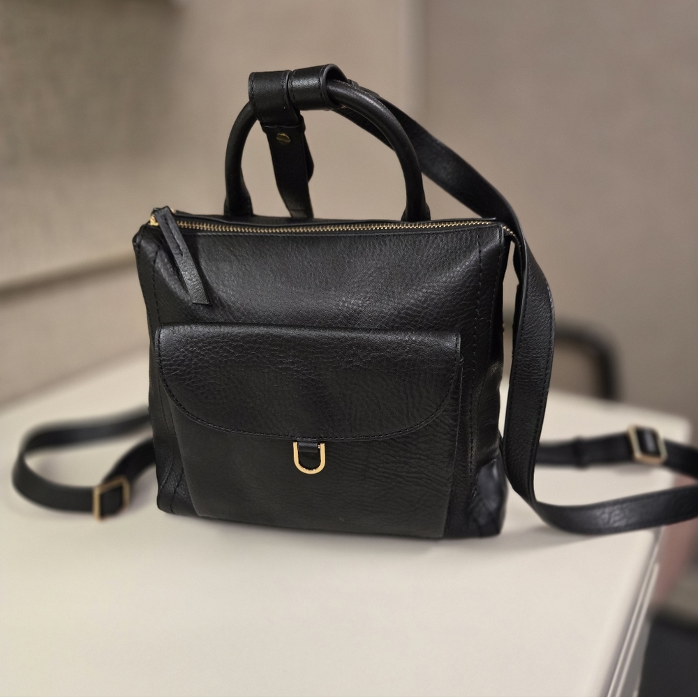 Fossil Black Leather Backpack